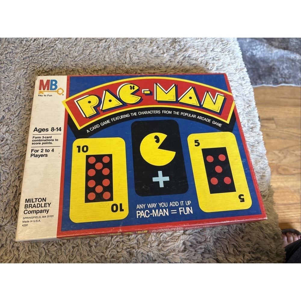 Milton Bradley Pac-Man Card Game Kids OS Multi Good Vintage 1982 Arcade 4222